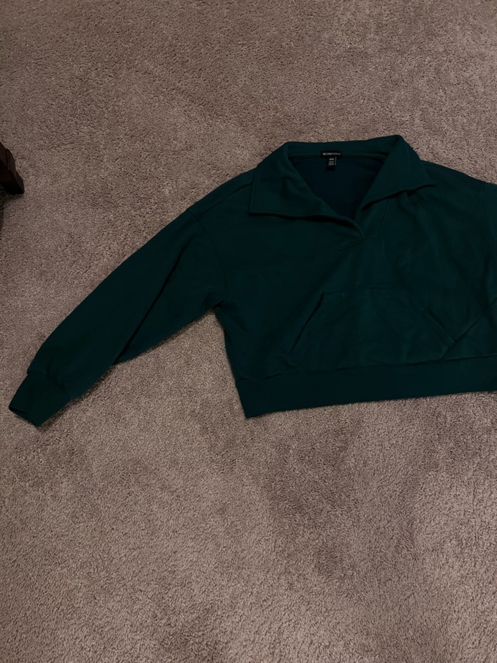 Beyond Yoga Deep Teal Collared Pullover